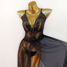 لباس خواب بلند چاکدار بیگ سایز روکسی رز مدل 1242