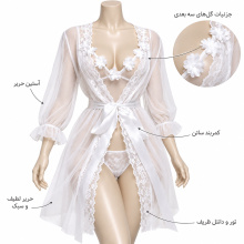 پیراهن و روبدوشامبر خواب حریر لاوین مدل 4260